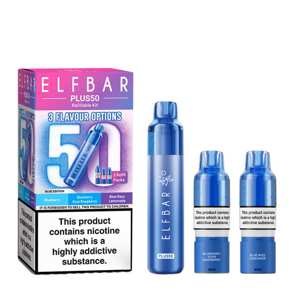 ELF BAR Plus 50 Pod Vape Kit | 50,000 Puffs | 3-Pod System