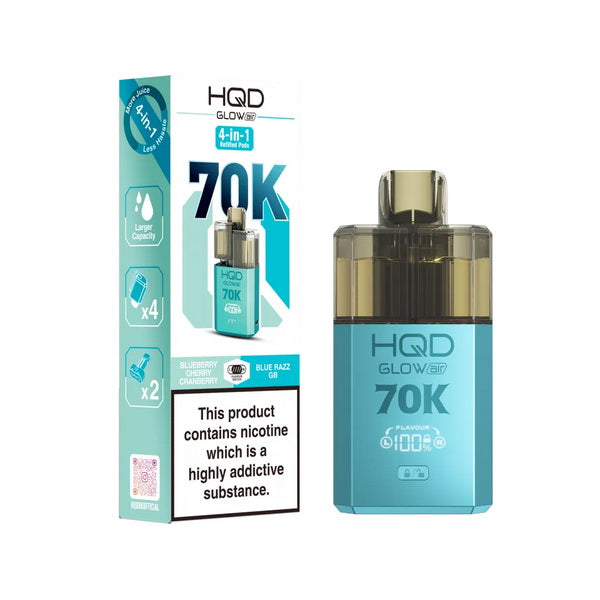 HQD Glow Air 70K Vape Kit | Dual Flavour Switch | 4-Pod System