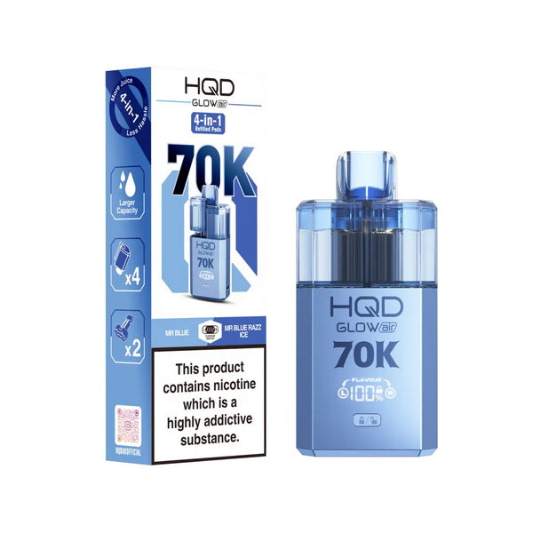 HQD Glow Air 70K Vape Kit | Dual Flavour Switch | 4-Pod System