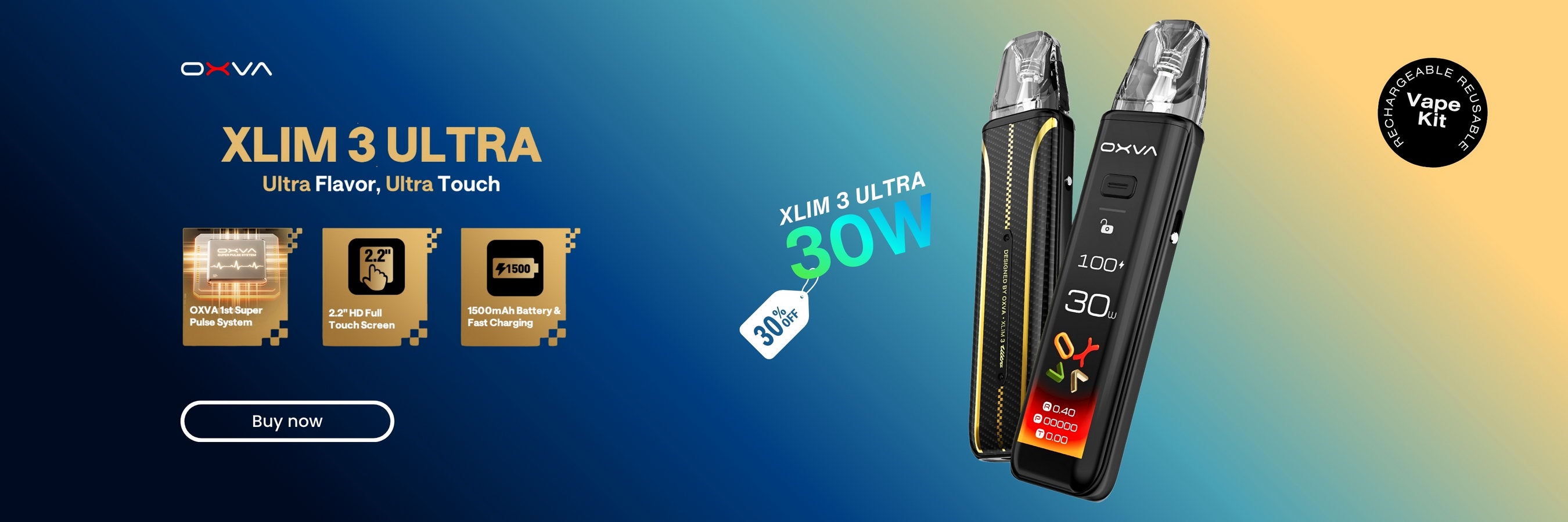 OXVA Xlim 3 Ultra Pod Vape Kit - Touch Screen 30W