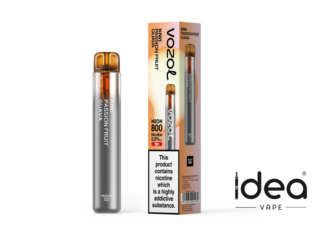 Vozol Neon 800 Disposable Vape Kit - KIWI PASSION FRUIT GUAVA - Idea Vape