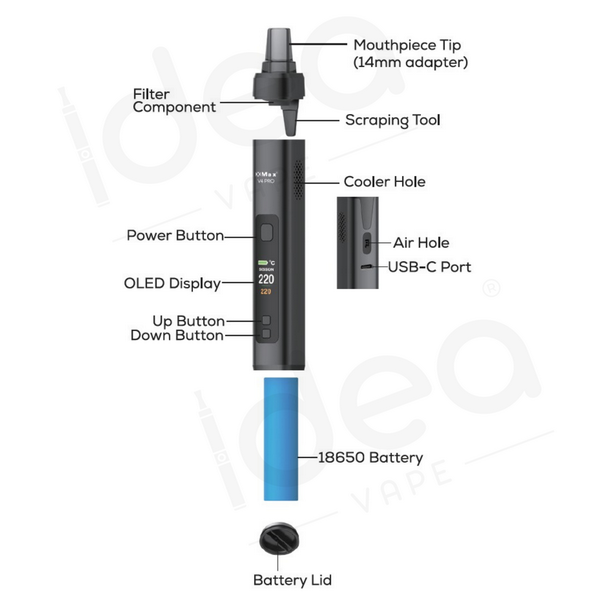 XMax V4 Pro Vaporizer | 3-in-1 Dry Herb, Wax, Concentrate
