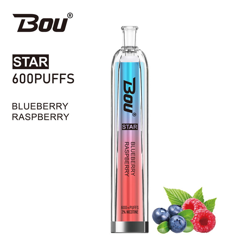 Bou Star 600 Disposable Vape Kit - Blueberry Raspberry - Idea Vape