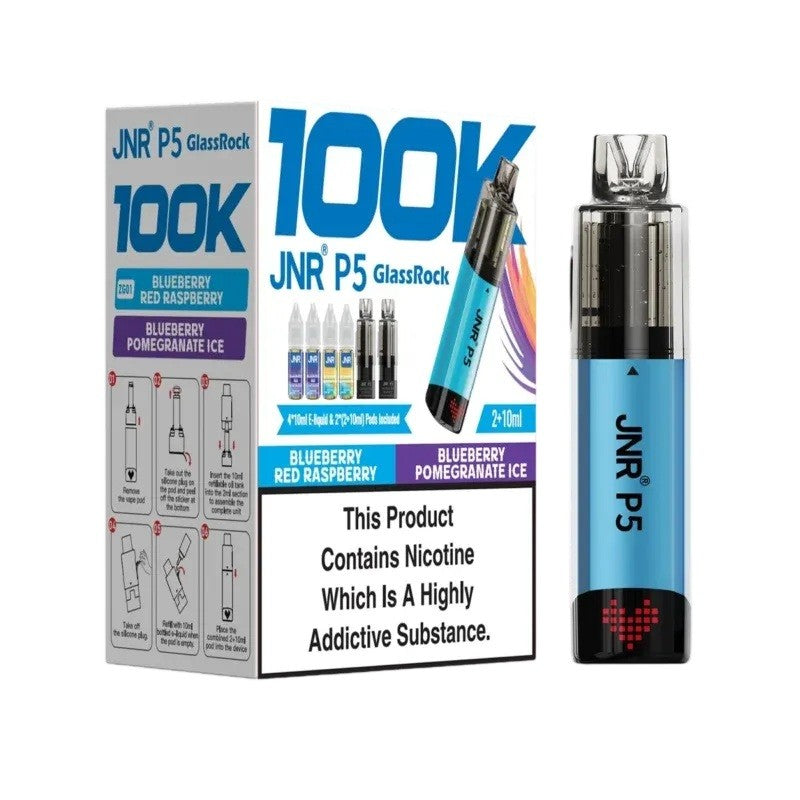 JNR P5 GlassRock 100K Refillable Kit | 15 Flavours | 1900mAh