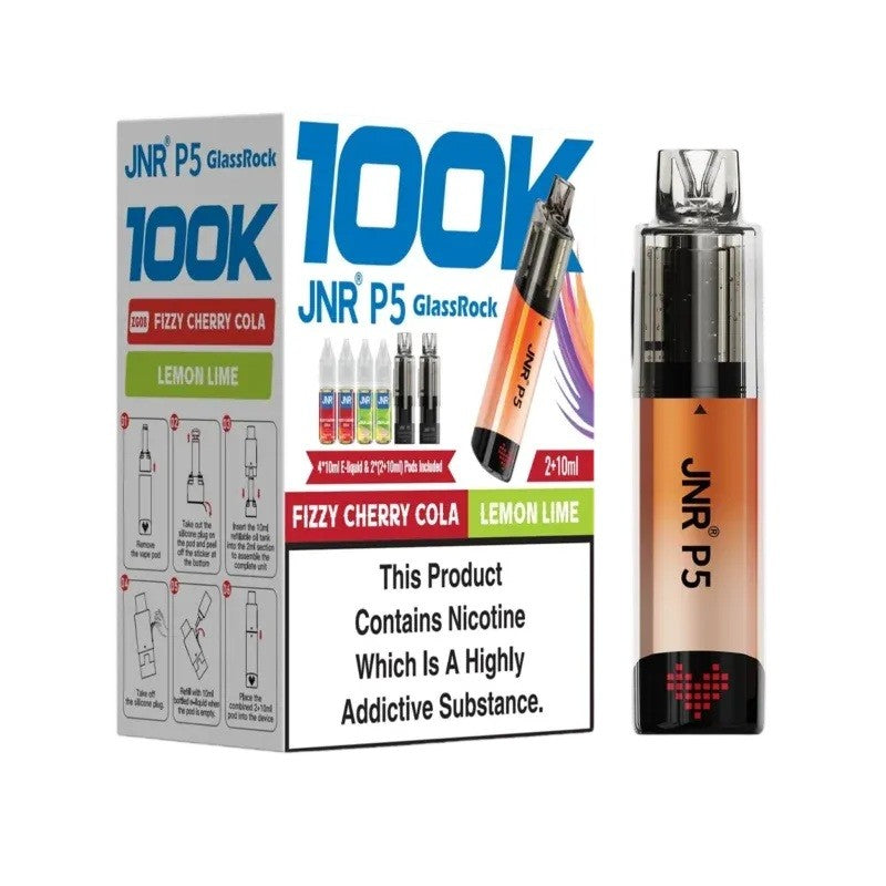 JNR P5 GlassRock 100K Refillable Kit | 15 Flavours | £12.99 Only