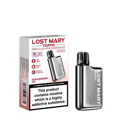 Lost Mary Tappo Prefilled Pod Vape Kit - Strawberry Ice | Idea Vape
