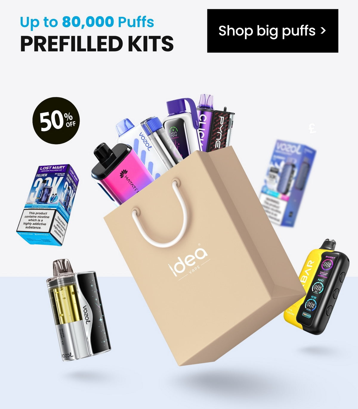 Prefilled Big Puff Vapes - Up to 80000 Puffs
