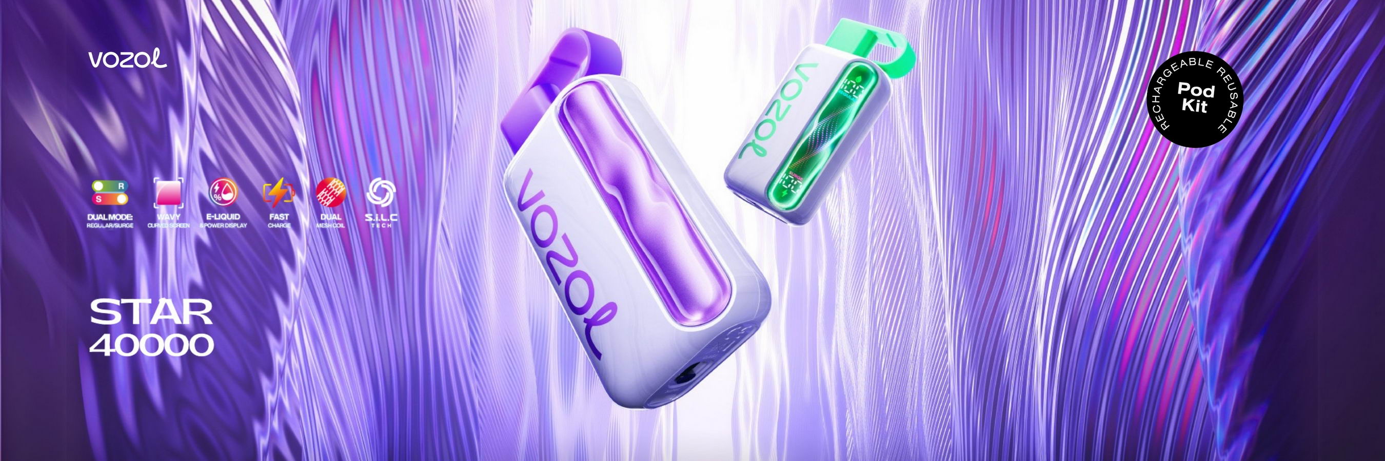 Vozol Star 40000 Vape Kit | 1000mAh Battery | 20 Flavours
