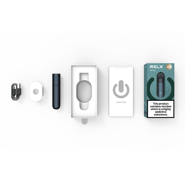 RELX Infinity Pod Vape Device - Box Contents
