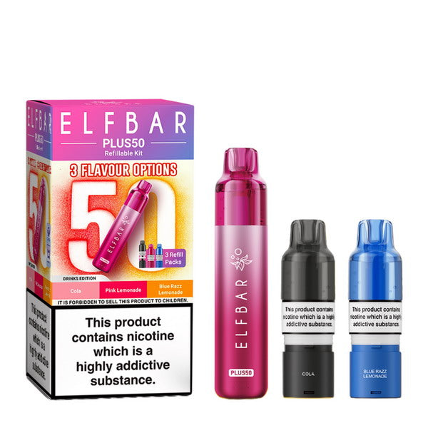 ELF BAR Plus 50 Pod Vape Kit | 50,000 Puffs | 3-Pod System - IDEA VAPE ELF BAR Plus 50 Pod Vape Kit | 50,000 Puffs | 3-Pod System - IDEA VAPE