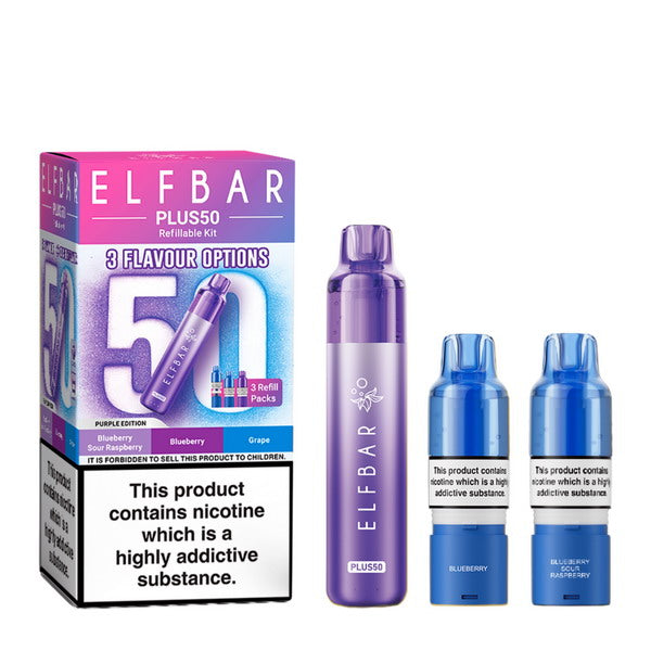 ELF BAR Plus 50 Pod Vape Kit | 50,000 Puffs | 3-Pod System