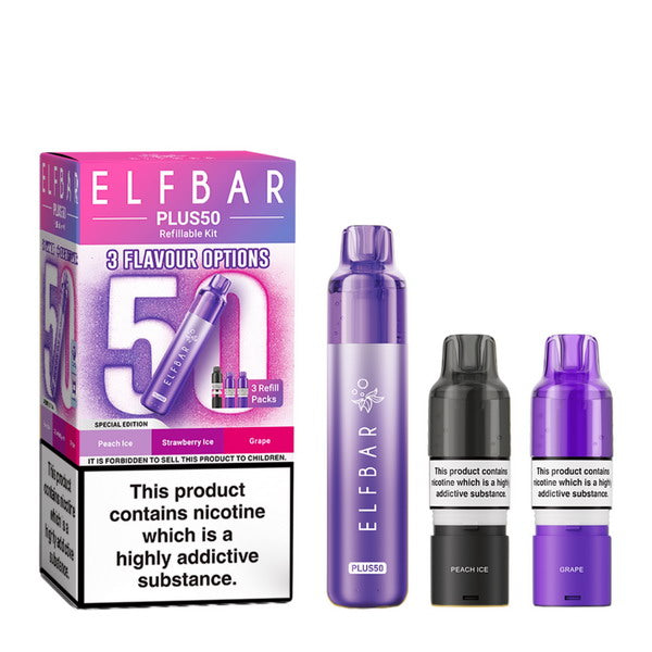 ELF BAR Plus 50 Pod Vape Kit | 50,000 Puffs | 15 Edition Flavours