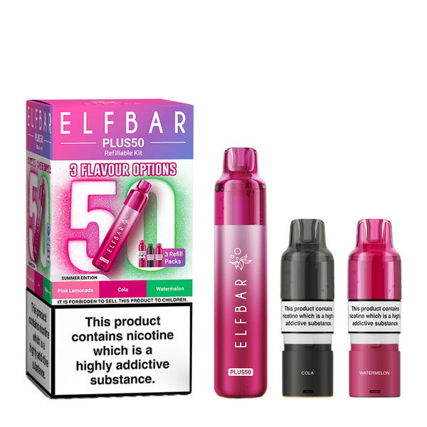 ELF BAR Plus 50 Pod Vape Kit | 50,000 Puffs | 3-Pod System