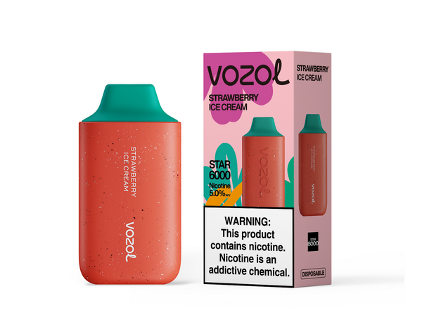 Vozol Star 6000 Disposable Vape Kit - Strawberry Ice Cream - Idea Vape