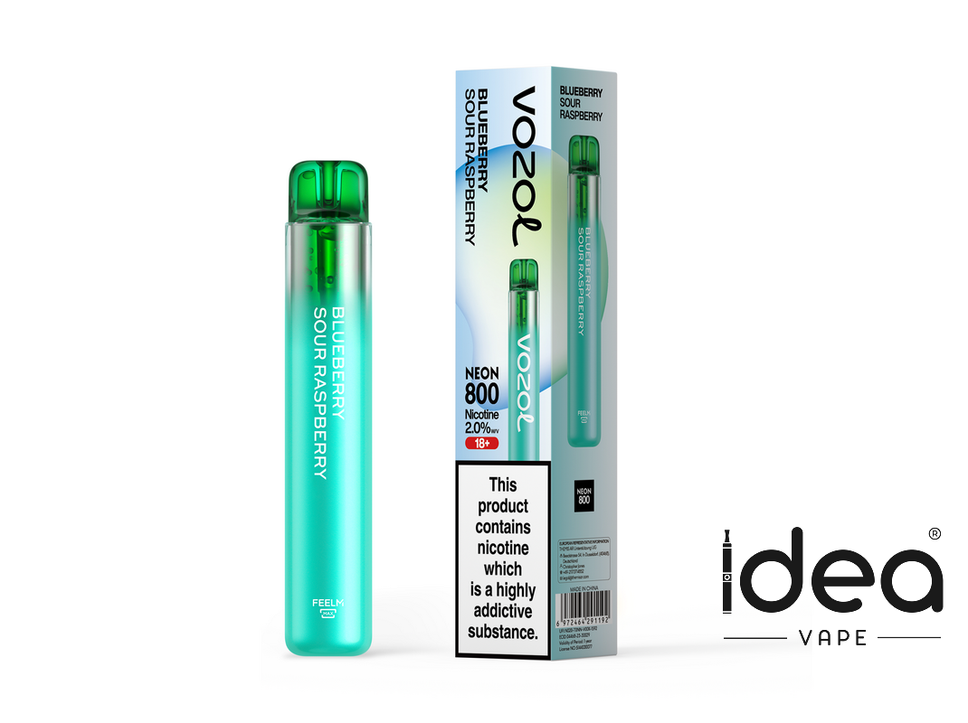 Vozol Neon 800 Disposable Vape Kit - BLUEBERRY SOUR RASPBERRY - Idea Vape