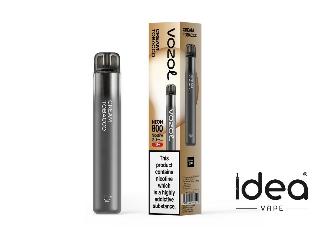 Vozol Neon 800 Disposable Vape Kit - CREAM TOBACCO - Idea Vape