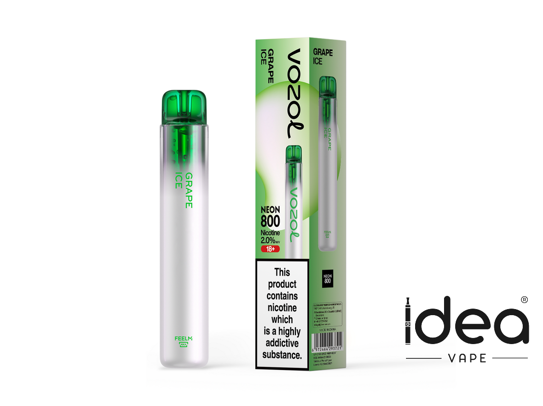 Vozol Neon 800 Disposable Vape Kit - GRAPE ICE - Idea Vape