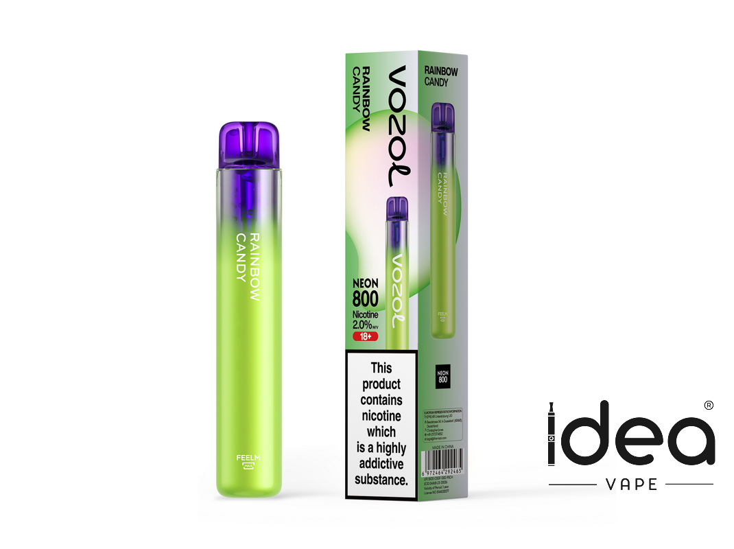 Vozol Neon 800 Disposable Vape Kit - RAINBOW CANDY - Idea Vape
