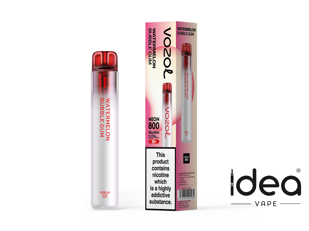 Vozol Neon 800 Disposable Vape Kit - WATERMELON BUBBLE GUM - Idea Vape