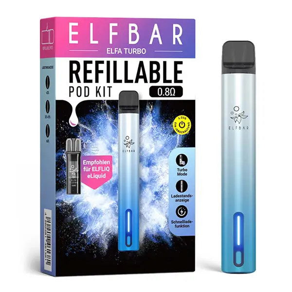 refillable elf bar ELFA Turbo Pod Kit | from £9.99 Brand_Elf Bar elfbar nachfüllbar Variation:Glacier Blue Lost Mary Tappo Pods