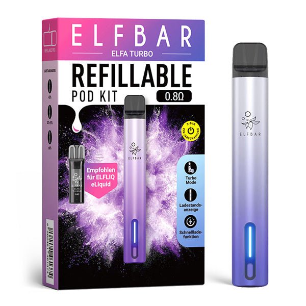 Elf Bar Vape Reusable ELF Bar ELFA Turbo Refillable Pod Kit | from 9.99 Elf Bar Vape Reusable ELF Bar ELFA Turbo Refillable Pod Kit | from 9.99