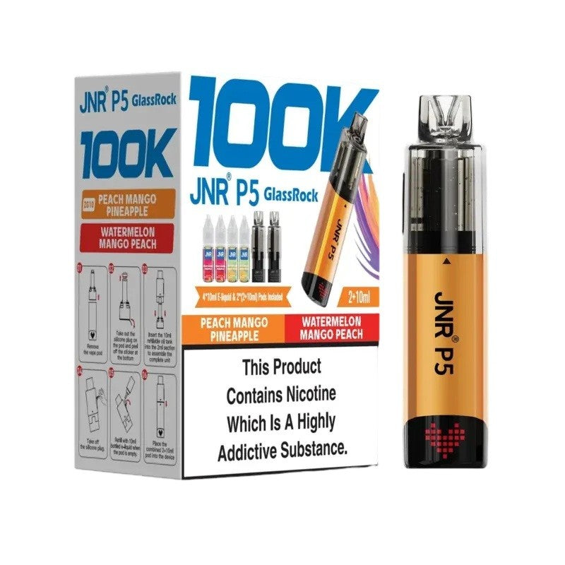 JNR P5 GlassRock 100K Refillable Kit | 15 Flavours | 1900mAh