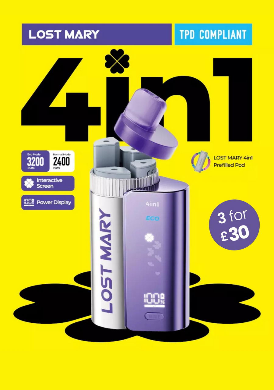 Lost Mary 4-in-1 Rechargeable Vape Kit | 3200 Puffs | £9.99