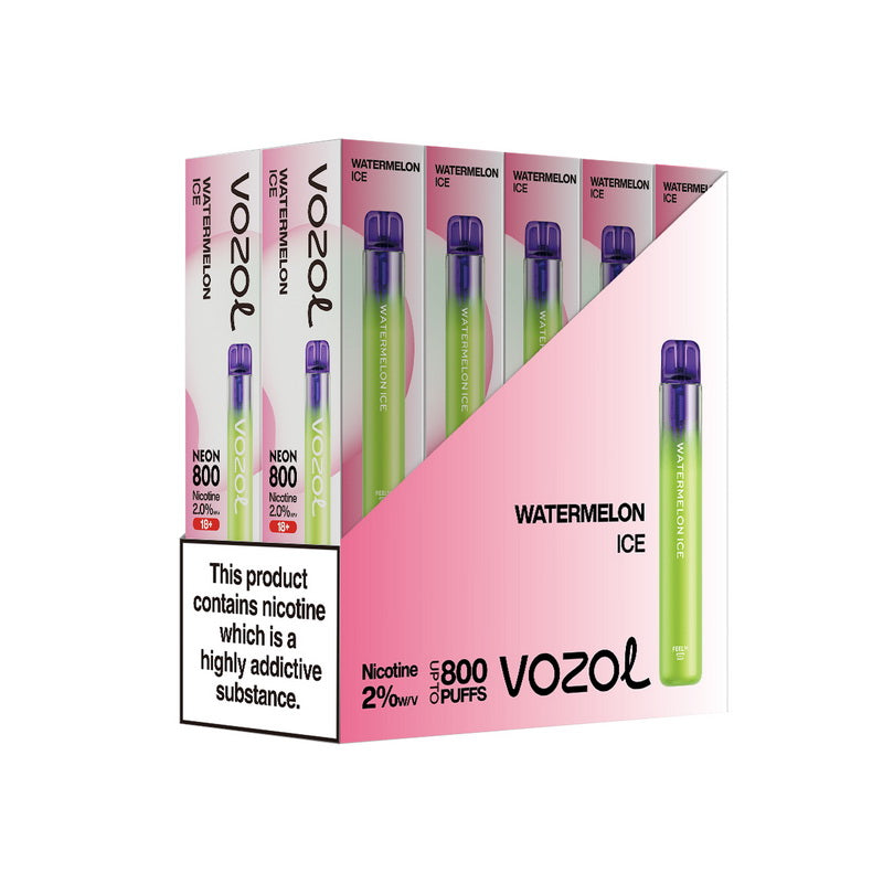Vozol Neon 800 Disposable Vape Kit Wholesale - WATERMELON ICE - Idea Vape